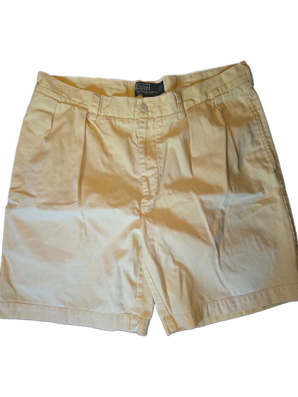 Vtg Polo Ralph Lauren Tyler Short classic Chino Yellow Mens Summer 100% Cotton